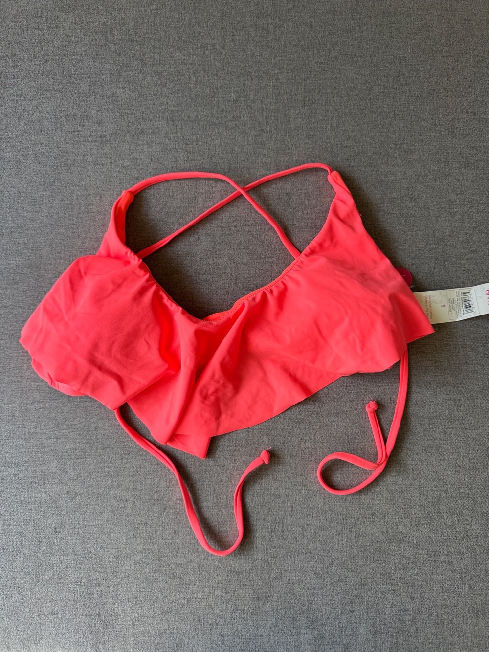 Xhilaration Coral Pink Flounce Bikini Top